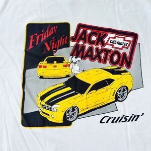 Vintage Jack Maxton Chevrolet T-Shirt XL‎ White Short Sleeve Graphic Print
